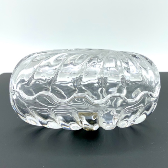 Trinket Box HEART Shape Crystal 24% Lead Jewelry Dish W/ Lid vintage 3.5”x3”x2” - Picture 8 of 9